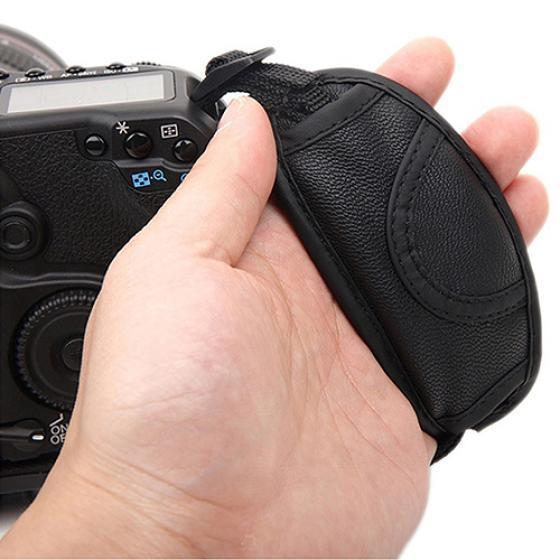 Universal Durable Camera Hand Grip Faux Leather Oval Wrist Band for SLR/DSLR