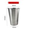 Zhi Shi 400ml Stainless Steel Commercial Beverage Cups (Pack of 5)