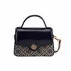 T Monogram Robinson Flap Magnetic Snap Jacquard And Leather Shoulder Crossbody Bag Small Women Handbags Navy-Blue 161247-405