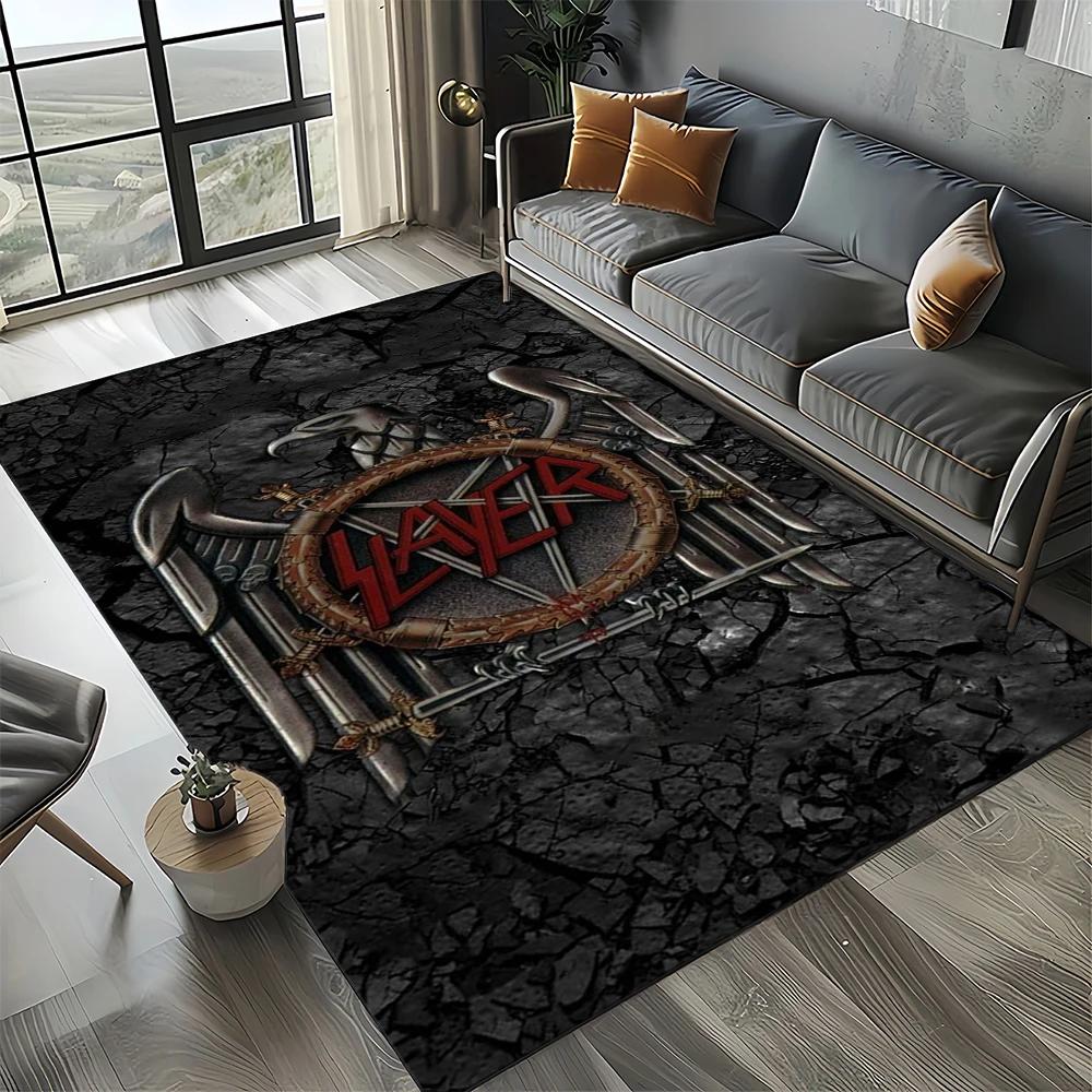 27 Style Slayer Heavy Metal Rcck Band Sign Carpet Rug for Living Room Bedroom Home Sofa Decoration,Kid Play Non-slip Floor Mat
