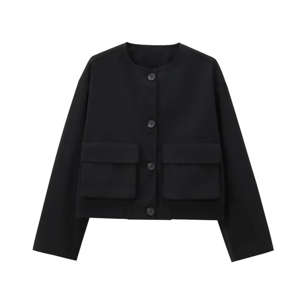 European and American Style, New Women's Clothing, Fashionable, Versatile, Cross-border Pocket Accessories, Bomber Jacket