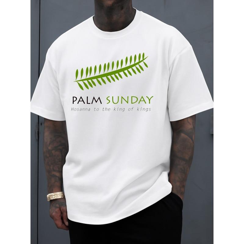 

European Size Palm Sunday Tee | Comfort Colors Graphic Tees for Men, White, Spring and Summer Outdoor Wear, Cool and Funny Shirts S белый