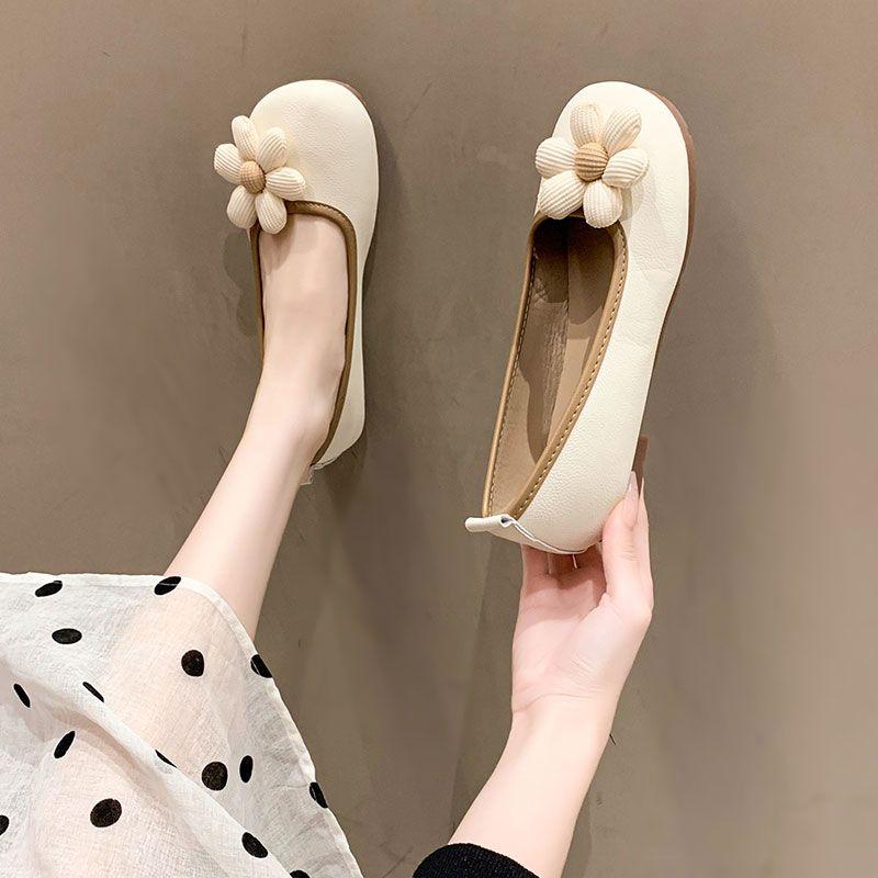 

Женские балетки кожаные повседневные на низком каблуке элегантные туфли с квадратным носком для женщин 2025 лето популярные оптом отпуск натуральная марка Y2k 40