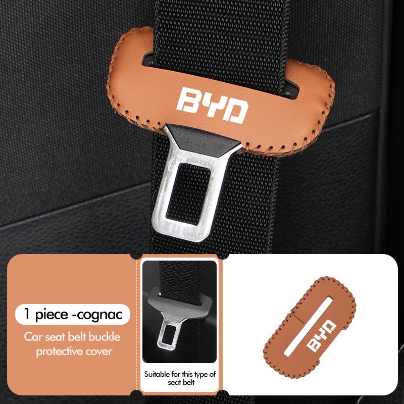 Leather Car Seat Belt Clip Protector Seatbelt Buckle Plug Cover For BYD For BYD Plus Ea1 Song Max Tang Dmi 2din Pro E2