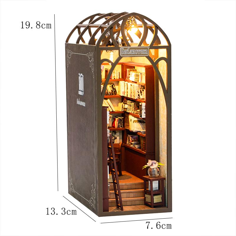 

DIY Book Nook Kit Wooden Miniature Doll House 3D Puzzle Model Building Bookshelf Bookend Toys Home Decoration Dollhouse Gifts