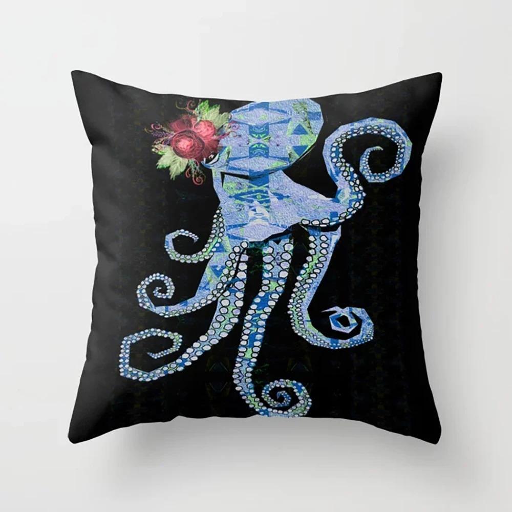 Octopus Pattern Pillowcase Car Ornaments Office Living Room Home Pillowcase