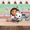 Theme Dollhouse Gabbys Birthday Backdrop Banner Background Cartoon Decoration