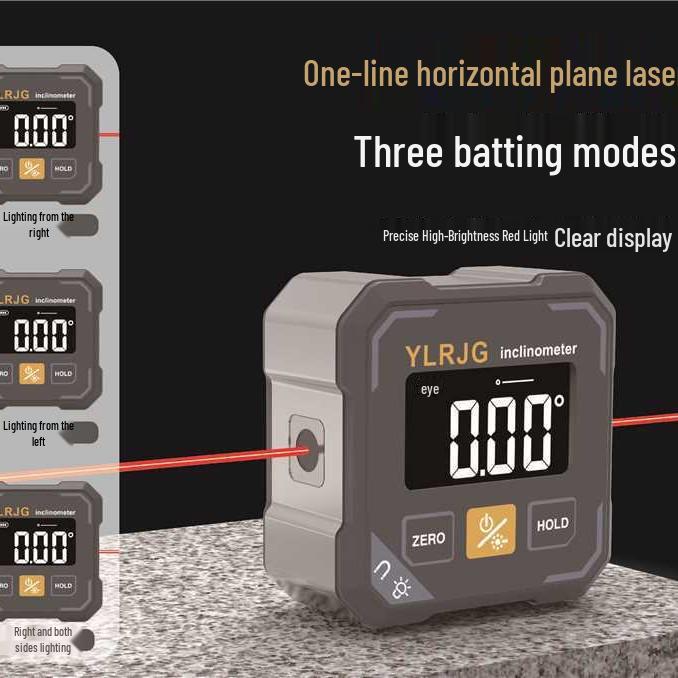 Four-Sided Magnetic Laser Digital Inclinometer for Engineering and Home Installation
