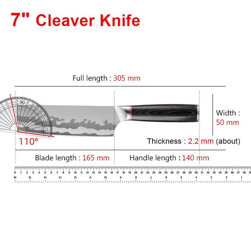 Stainless Steel Kitchen Knife Hammered Meat Cleaver Forging Chef Butcher Knife Skinning Slicing Wooden Handle BBQ Tools