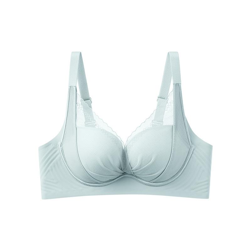 Sexy red suit, women's underwear without side bones, gathered jelly lift, non-magnetic anti-sagging, closed breast bra