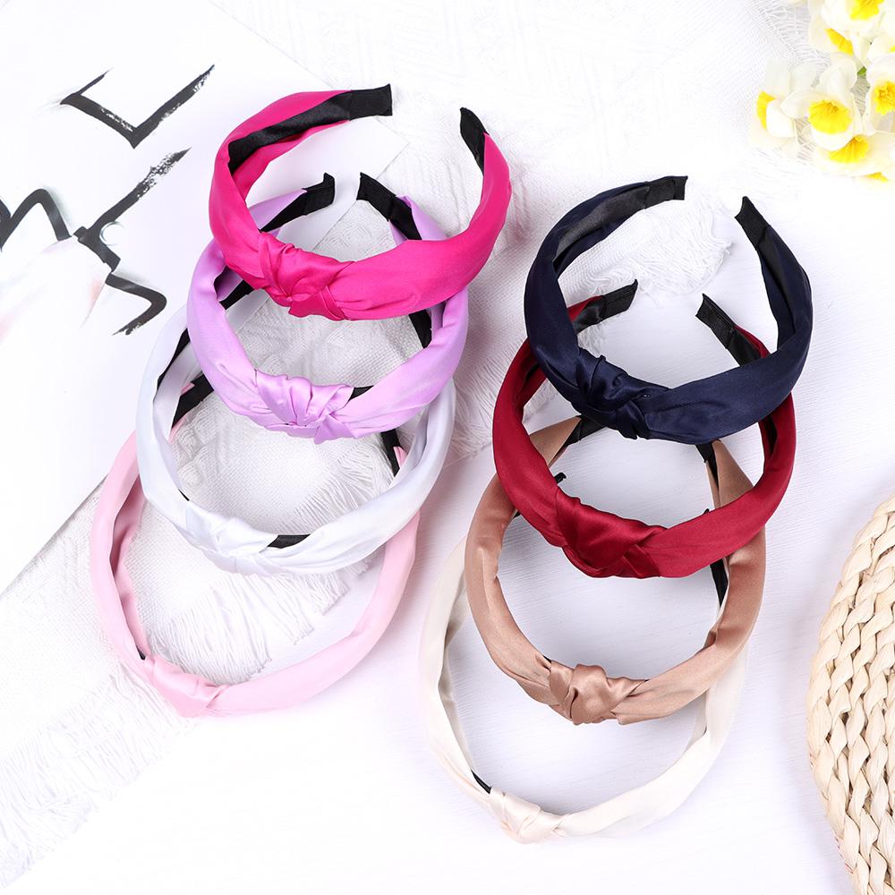 Face Fabric Headband Makeup Satin Head Band Hair Bands Hair Accessories Cross Knot Hair Hoop