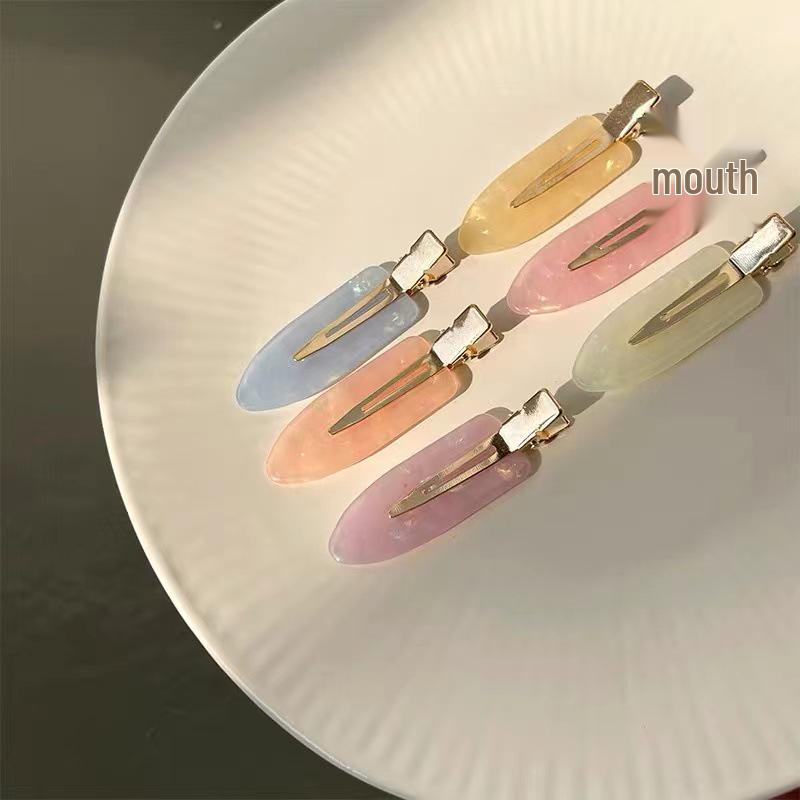 Korean Acetate Iridescent Seamless Hair Clip for Women - Duckbill Flyaway Styling Hairpin