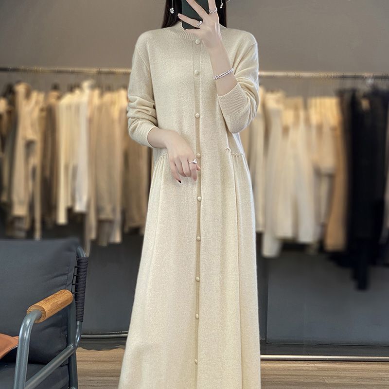 Autumn and Winter Women's Knitted Dress Women's Cashmere Dress Soft and Warm