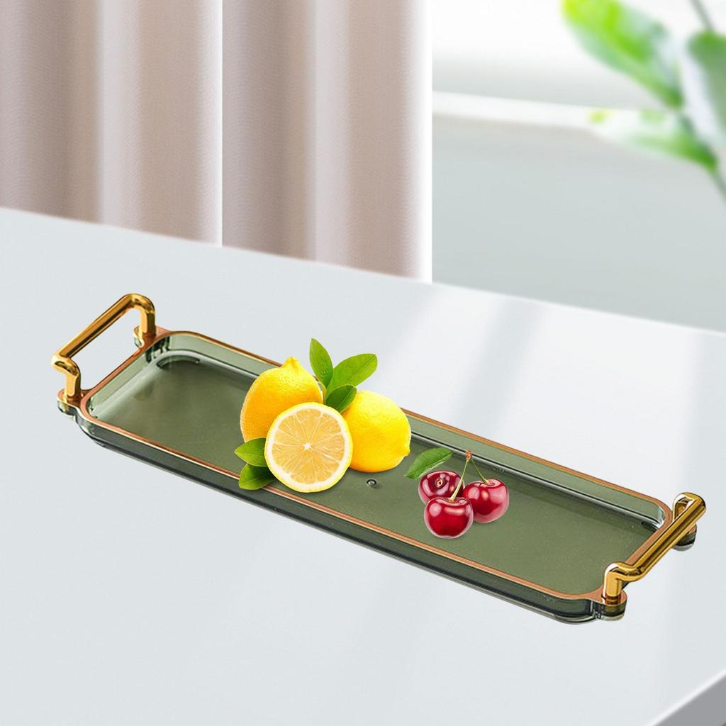 Nordic Serving Tray with Handles Multipurpose Decorative Tray Vanity Tray for Living Room Bathroom Office Bedroom Party