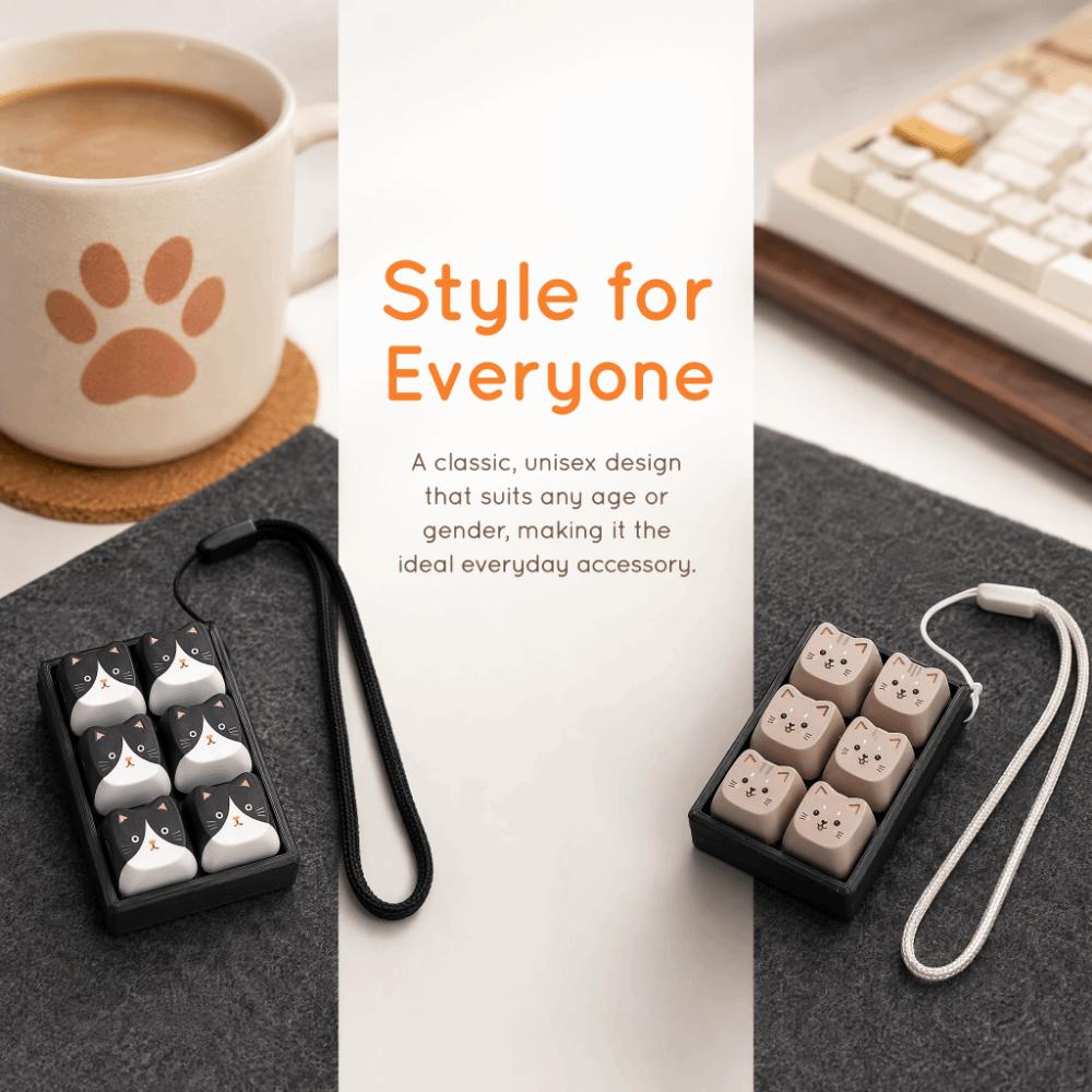 Mechanical Button Anti-stress Fidget Toy Cartoon Backpack Pendant Cat Keycap Keychain Bag Pendant