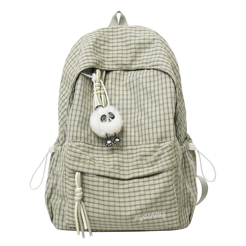 Campus Schoolbag Women's Plaid Backpack Student Large Capacity Backpack