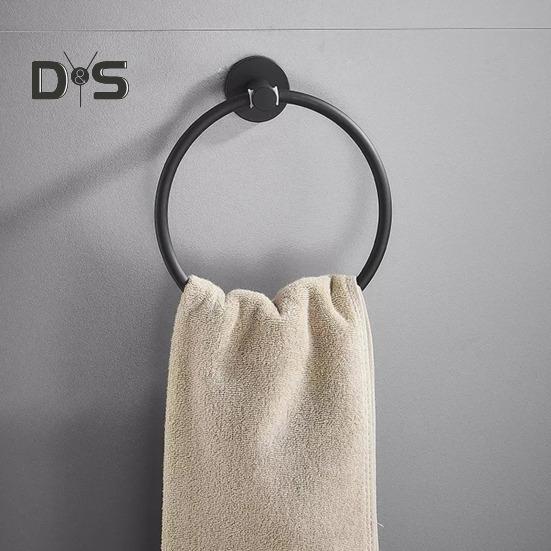 Handtuchring mit Saugnapf, Wandhalterung aus Metall, einfarbig, einfach zu installieren, Handtuchhalter für Badezimmer, Kleiderhaken