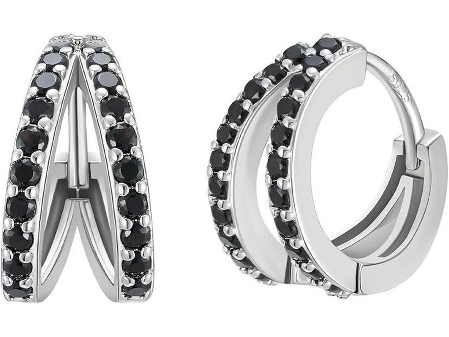 High-End Rainbow Double Ring Diamond Earrings for Women