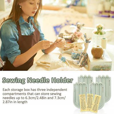 Sewing Needle Organizer Transparent Sewing Needle Box Cross Needle Box Pin Container Tool With Label 3 Lattice Sewing Knitting Pin Needle Storage