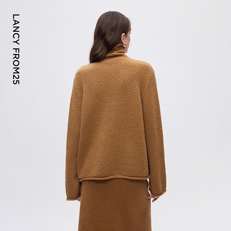 LANCY Women's Wool Blend Turtleneck Sweater