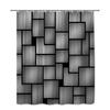 Modern Geometric Metal Pattern Shower Curtain Black And Silver Blocks Design Industrial Style Bathroom Decor Waterproof