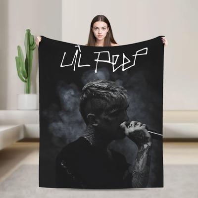 Lil Peep Cool Rapper Throw Blanket for Couch  Fuzzy Soft Plush Blanket 50x60 Inches Multiple Sizes Bedspread for All Seasons