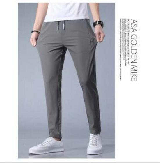 

Мужские легкие быстросохнущие дышащие эластичные повседневные брюки из ледяного шелка XXL темно-серого