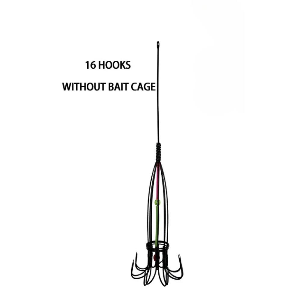 Fishing Accessories 8 Claw 16 Hook Squid Bait Trap Cage Fishing Lure Cage Octopus Hook Trap Basket Fishing Tools Tackle