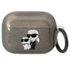 Etui Do AirPods Pro Karl Lagerfeld Glitter Karl&Choupette Czarne