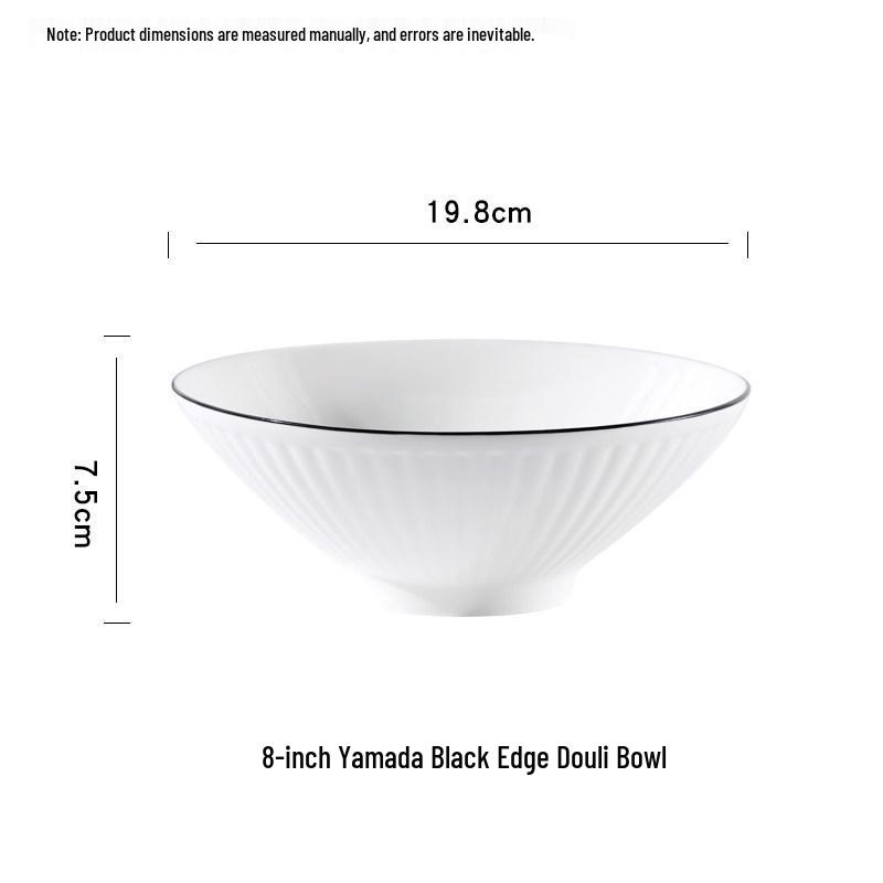 Nordic Style 8-inch Ceramic Soup & Noodle Bowl - Creative, Simple Design for Home & Commercial Use