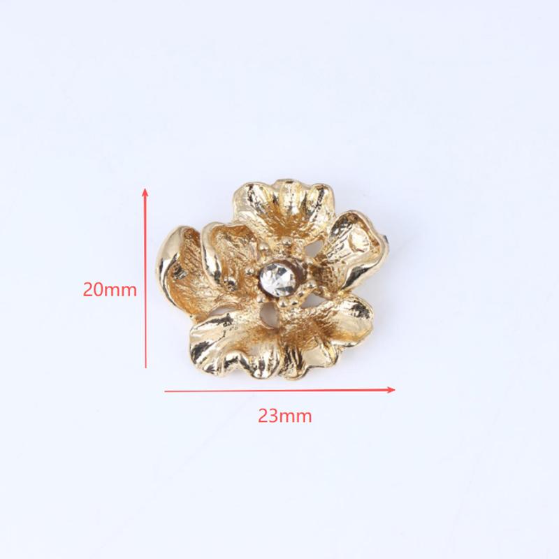 10Pcs Alloy Rhinestone Flower For Diy Jewelry Handmade Craft Making For Hairpin Clothing Bag Decor Accessories