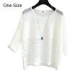 Crochet Knit Knit Sweater Round Neck Hollow Out Top Fashion Beach Cover Up  Beach Vacation
