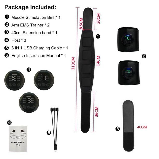 EMS Trainer Abdominal Muscle Stimulator Waist Support Belt Electro Muscle Stimulation Body Slimming Massager Fitness Equiment
