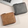 PU Three Fold Wallet Short Zipper Coin Purse New Men's Wallet  Student