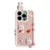 For iPhone 16 Pro Silicone Case Cute 3D Cartoon Carrot Rabbit Design Shockproof Phone Back Cover