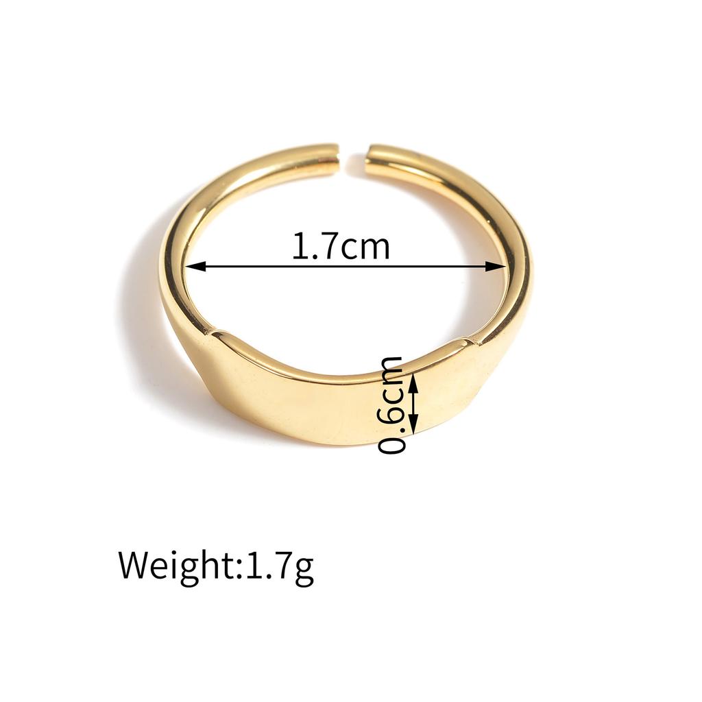 Atoztide Personalized Engrave Geometric Open Ring Stainless Steel for Women Men Wedding Hand Circle Engagement Jewelry Gifts