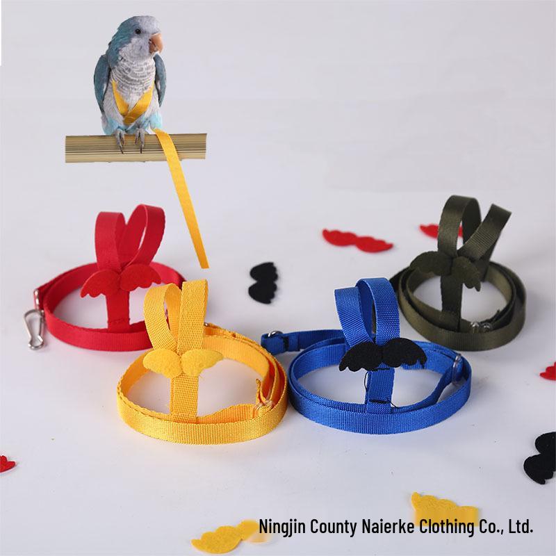 Outdoor Cockatiel Harness: Tiger Skin Flying Leash