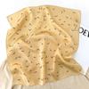 100% Pure Silk Scarf Women Hair Fashion Foulard Square Small Headband Hijab Print Poncho Scarves Bandana 53Cm