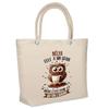 Beach Bag - PLANETEE - Insulated Nélya Owl Grain - Printed Cotton In France - Large Capacity - Strong Handles