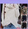 Elegant Women's Knitwear Outwear Tops With Button Decoration And Asymmetric Hem Design