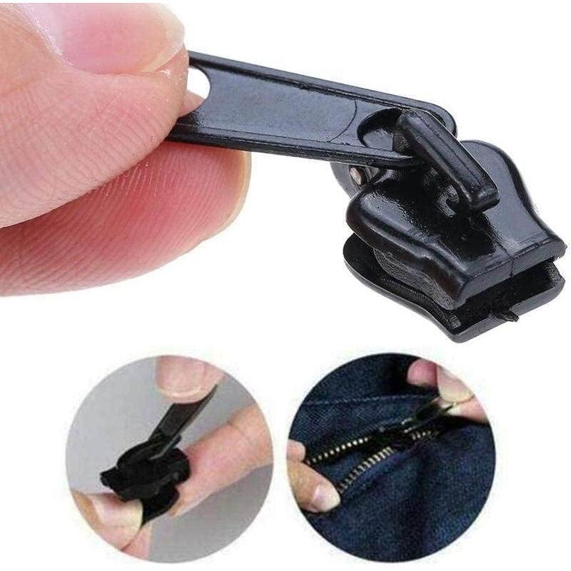 6Pcs Black Universal Instant Fix Repair Kit Replacement Zip Slider Teeth Design Arts, Crafts and Sewing