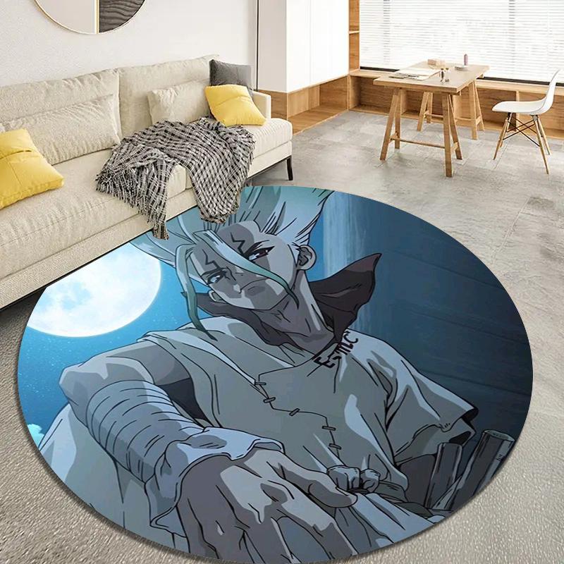 Dr. Stone Round Area Rug,Carpet Rug for Living Room Bedroom Sofa Playroom Decor,Non-slip Floor Mat5