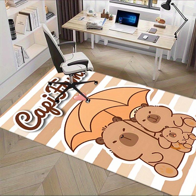1pc Capibara Office Carpet Soft Polyester Entrance Carpet Washable Non Slip Machine Washable Indoor