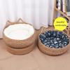 Purely natural woven cat bed, seasonal heating pad, universal washable pad, pet supplies accessory, suitable for all seasons.