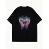 Oversized T Shirt Black Butterfly Print With Inspirational Quote Casual Wear For Women Summer Outfit Streetwear Fashion Top