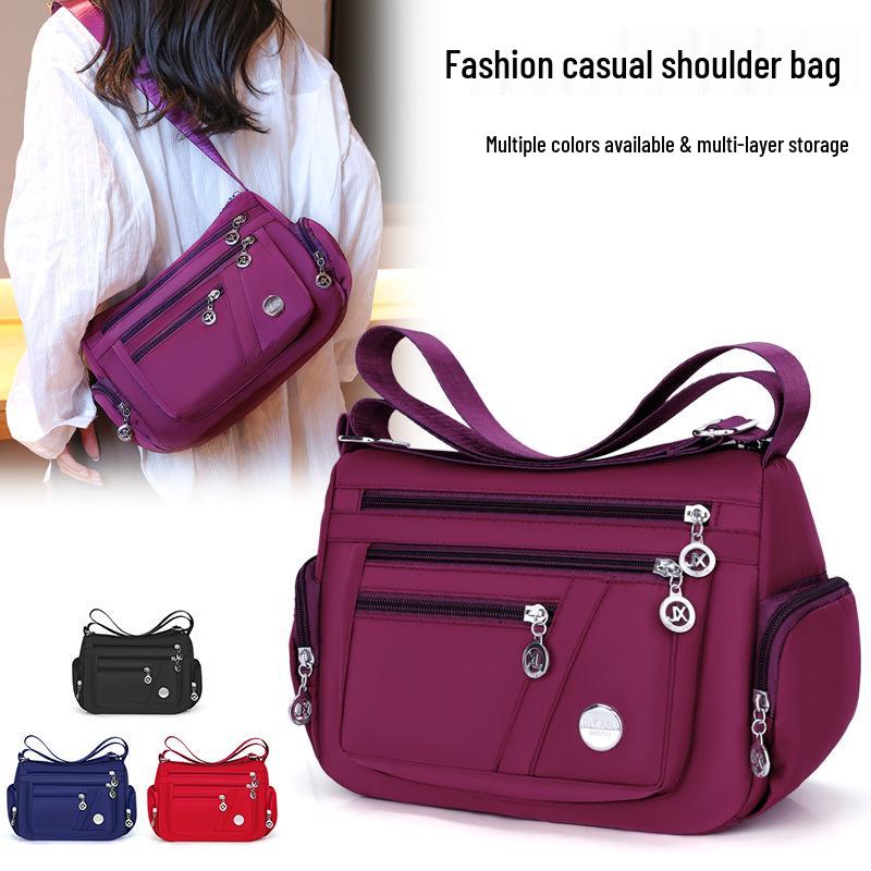 Korean Style Nylon Multi-Compartment Women's Casual Crossbody Bag with Large Capacity