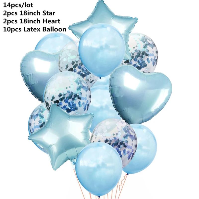 Rose Gold Confetti Star Heart Latex Balloons Birthday Party Decorations Wedding Anniversary Supplies Balloon Arch Kit