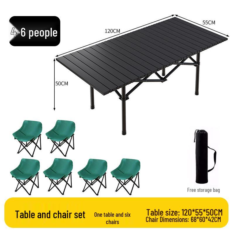 Portable Folding Chair and Table Set for Camping, Fishing, Dining, Street Vendors, Barbecue, and Outdoor Self-Driving Tours.