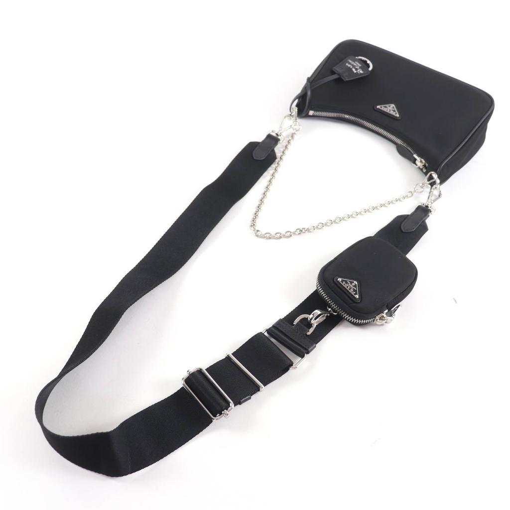 Pristine PRADA Shoulder Bag Re-Edition Triangle Logo 2-Way with Pouch 1BH204 Used