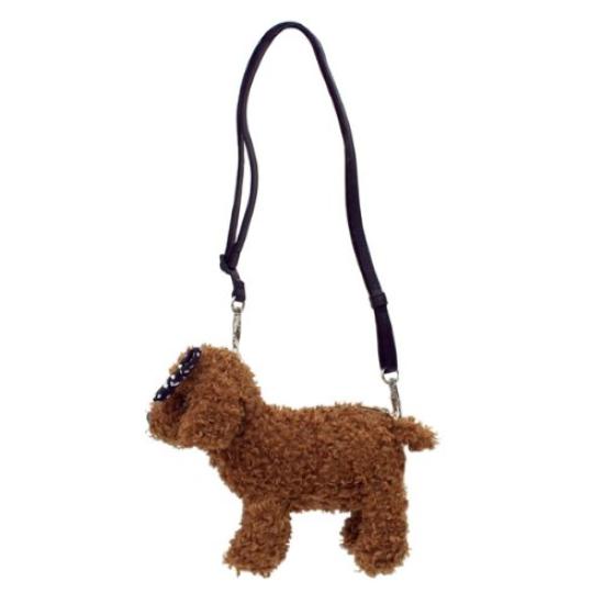 BESTEVER Mini Pouch Plush Toy Pouch Dog Toy Poodle Black Ribbon 46060